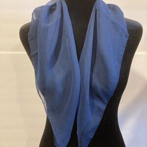 Designer Chiffon Scarf  Sheer Navy by Vera Neumann  Boho  Mod Look Vintage Japan